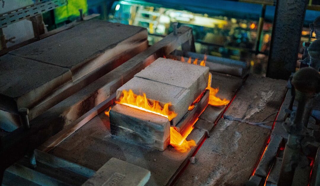 A vibrant and active glassmaking furnace in a factory located in Tanzania.