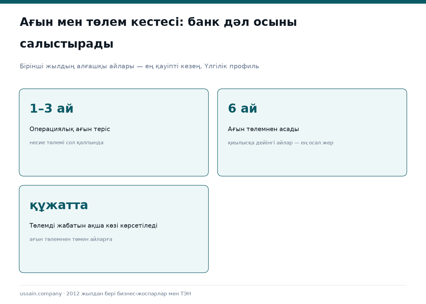 Банкке бизнес-жоспар: өтеу қабілеті және кепілдік 1 Операциялық ақша ағыны мен несие төлемінің ай бойынша салыстырылуы